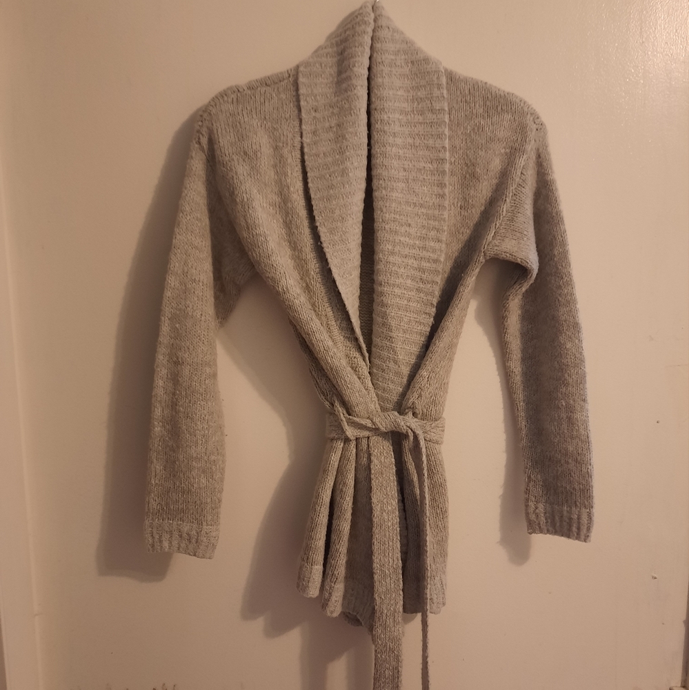 Gap wool blend shawl collar belted cardigan sweater